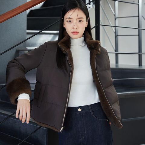 [최초가 119,000][동가게단독]25FW FAUX밍크 리버시블 구스다운