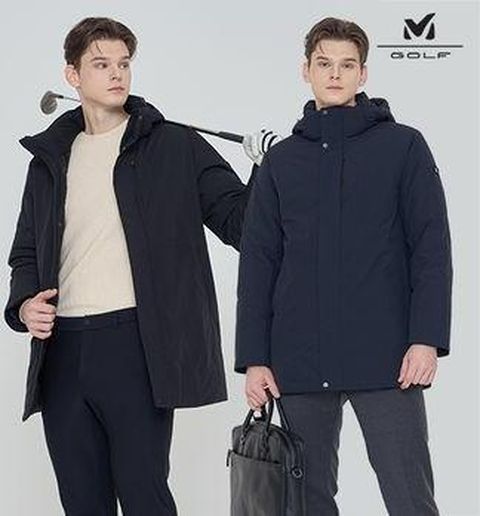 밀레골프 남성 인퀼팅 덕다운 코트