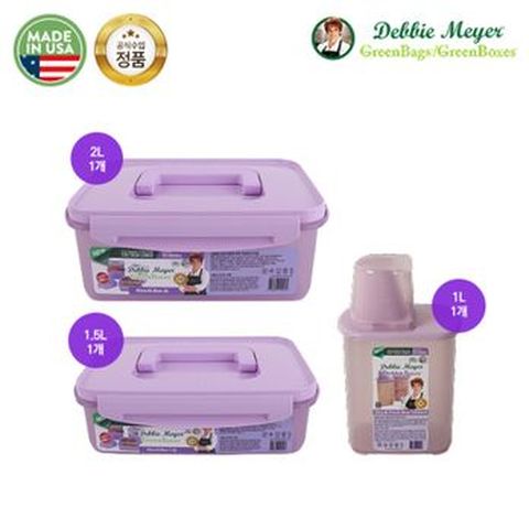 데비마이어 김치통 퍼플 2종(1.5L+2L)+드라이앤프레쉬박스 퍼플 1종(1L)