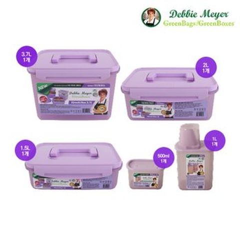 데비마이어 김치통 퍼플 3종(1.5L+2L+3.7L)+드라이앤프레쉬박스 퍼플 2종(500ml+1L)