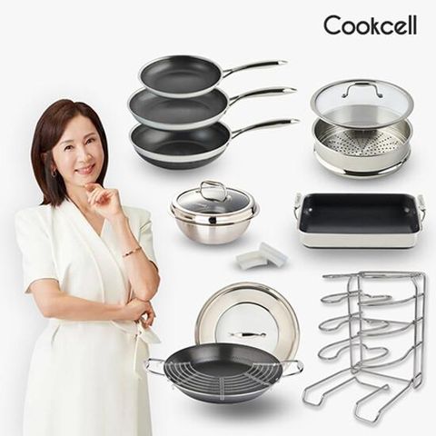 [현대1등]쿡셀 세라믹 블랙에디션 통3중 스텐팬 올인원세트