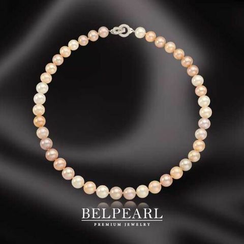 벨펄 약 9.5 ∼ 8mm 리얼 담수진주 멀티 목걸이