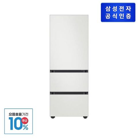 삼성 비스포크 김치플러스 3도어 313L 키친핏 RQ33DB74C1AP 에센셜 화이트