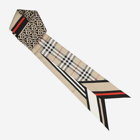 [버버리] 몽타주 프린트 실크 스키니 스카프 (5F 8037017 A7026)