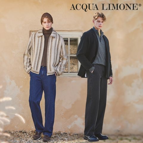 아쿠아리모네 25FW 남성 배럴 레그핏 기모데님 1종