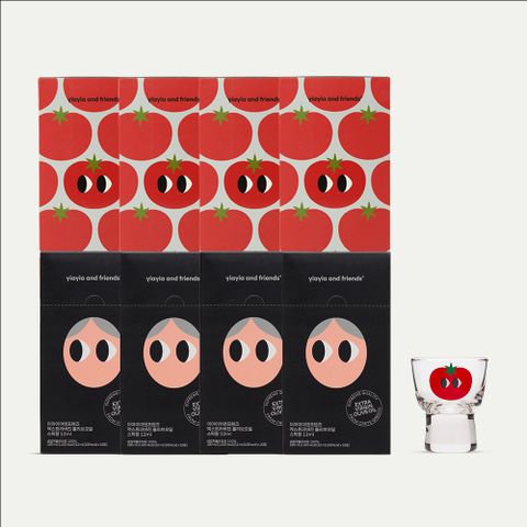이야이야앤프렌즈 올토샷세트(토마토즙 스틱4+올리브오일4+샷잔1