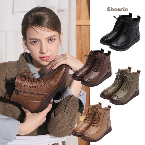 올리비아 천연소가죽 앵클부츠