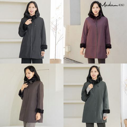 마담4060 25FW 로얄 FAUX 밍크퍼 롱코트