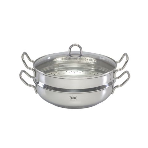 ELO 2단 스텐 웍 찜기 SET 28cm