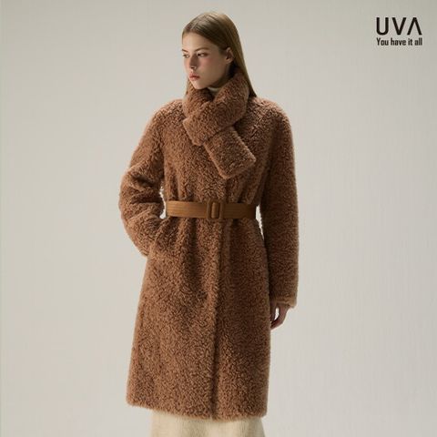 25FW 호주산 컬링 양모100 롱코트 + 머플러 SET