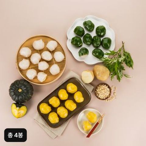 밀원본가 안흥 감자떡 4종 (감자떡/호박감자떡/쑥감자떡/메밀감자떡 600gX4봉, 총 4봉)