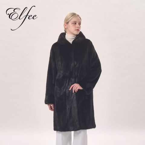 [방송에서만장기무이자][진도]풀스킨 휘메일밍크 후드롱코트(블랙)