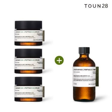 [카드 5%할인]기본] 톤 28 해남 병풀 새벽크림 50g x 3통 +  펩타시카 토너 250ml x 1통