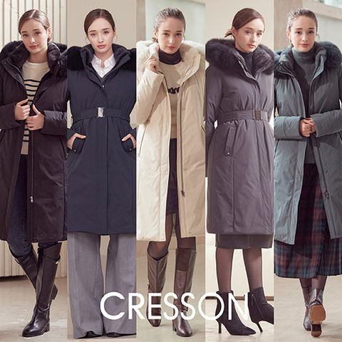 [CRESSON] 크레송 25WINTER 풀스킨 밍크 폭스 콤비 맥시 롱 구스다운