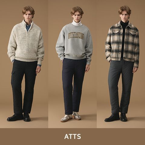 [ATTS : All The Time Sports] 엣츠 25FW 남성 융기모 본딩 패딩 팬츠 3종