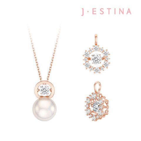 [제이에스티나]제이 레이디 펄 미오엘로 실버 목걸이 펜던트 SET(로즈골드)