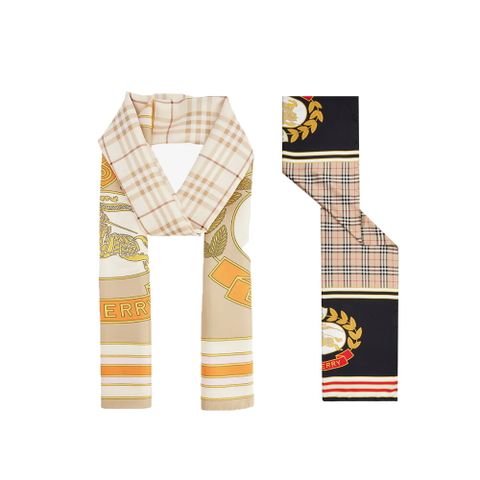 [MADE IN ITALY] EKD 체크 실크 롱 스카프 (80679471 / 80679481)