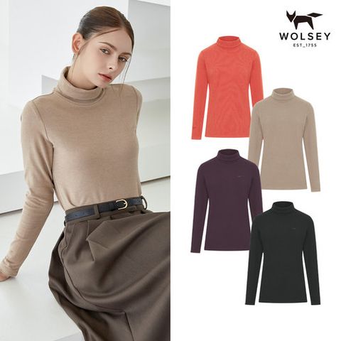 [WOLSEY] 25FW 울시 여성 DEUX TEX 하이넥 양면기모 티셔츠4종