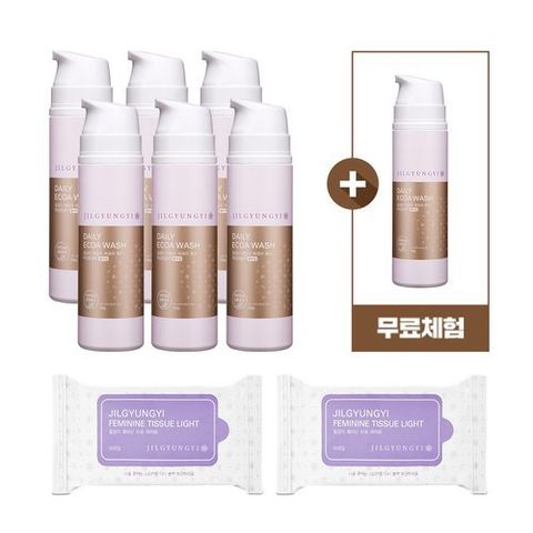 [질경이] [방송에서만 무료체험 1병더] 질경이 에코아워시 폼(150g) 7개 + 페미닌티슈 라이트(10매입)2개