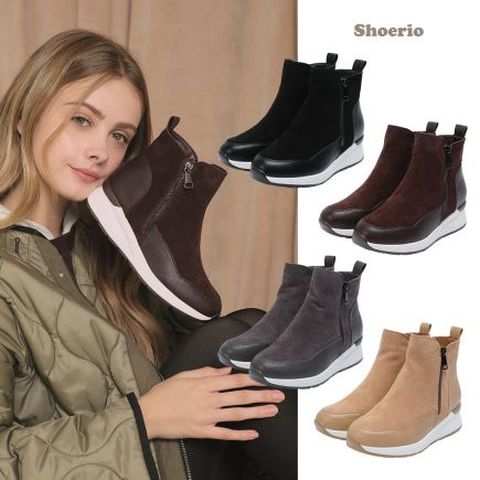 공영단독 + 1만원 인하! [슈리오] 천연소가죽 앵클 키높이 스니커즈(5.5CM)