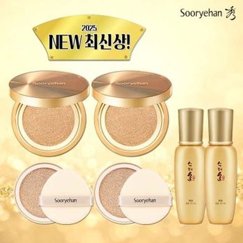 수려한 발효 효윤 럭셔리 앰플 커버 쿠션 본품X2+리필X2+화윤 앰플미스트X2