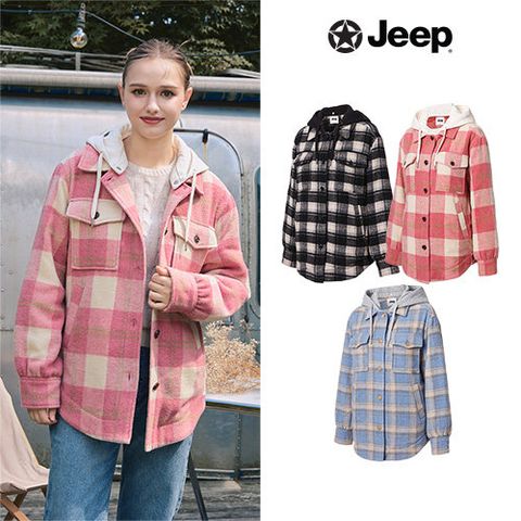 [JEEP] 25FW 여성 체크 패딩코트 1종