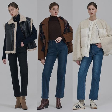 25FW 뱅뱅 여성 겨울 기모 본딩 데님 3종