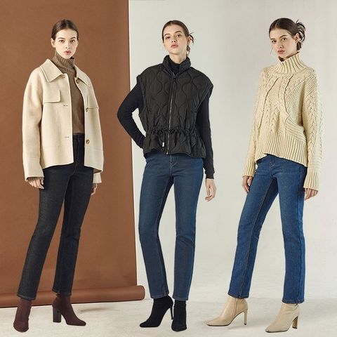 맥스튜어트 여성 플리스 본딩데님 3종