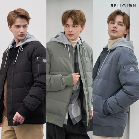 O 릴리전 25FW 남성 디테쳐블 패딩 점퍼