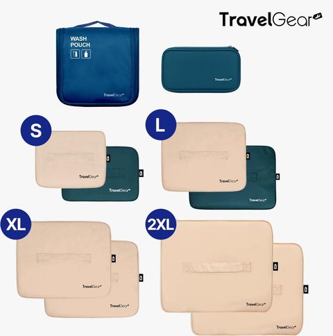 [여행용 10종] 더담아 압축파우치 여행용 세트 (2XL*2 + XL*2 + L*2 + S*2 + 세면파우치 + 속옷파우치)
