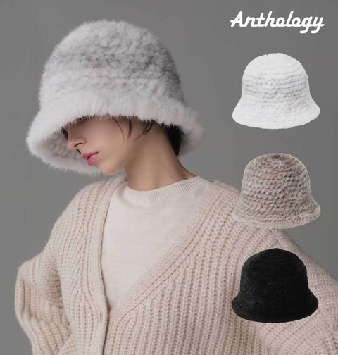 ○ 밍크 니트 버킷햇