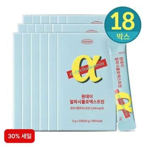 (30%세일)원데이 알파시클로덱스트린 알파CD 총 18박스(36주분)