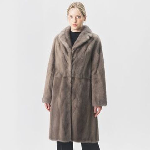 진도엘페 풀스킨 휘메일 밍크 롱코트 실버블루 (EC13)