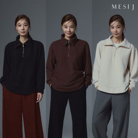 [메시제이] 포근 집업 블라우스 3종 