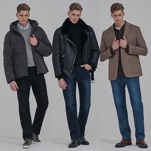 뱅뱅 25FW 남성 겨울 기모 본딩  라이크라 스트레이트 데님