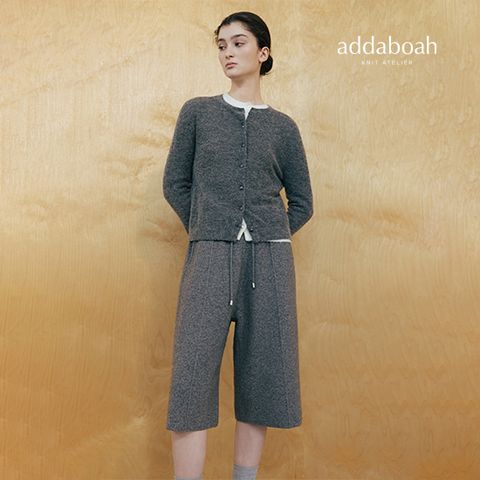 애드아보아 25SS 라쿤울 블렌디드 이중직 버뮤다팬츠