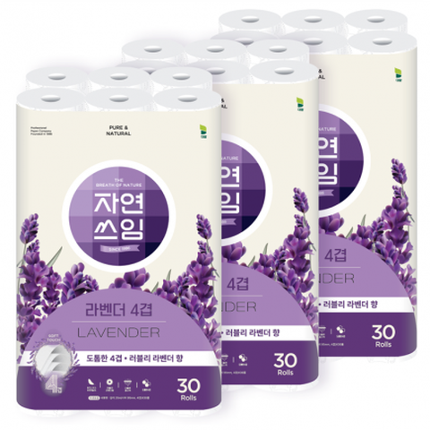 자연쓰임화장지 라벤더향 4겹 90롤 