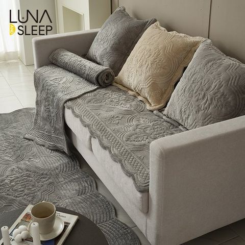 [루나앤슬립] ★방송에서만★[3인용]장모 극세사 목화솜 자수 퀼팅 소파패드 1+1세트