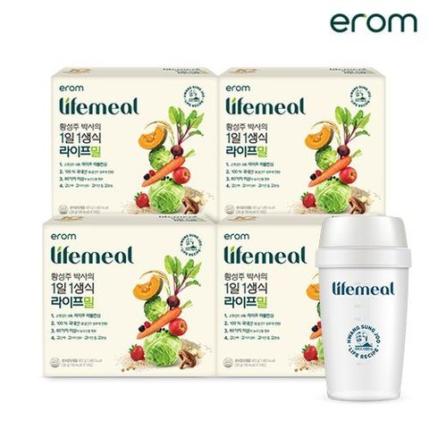[이롬] [이롬]황성주 박사의 1일1생식 라이프밀 4박스+흔들컵1개