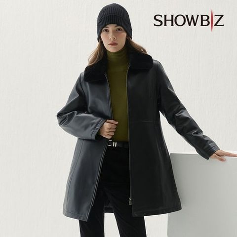 [쇼비즈] 25FW 여성 램스킨 윈터 가죽 패딩코트
