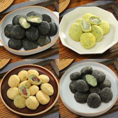 고수록 4종떡세트100개(검정깨두텁떡+콩고물찹쌀떡+생모시두텁떡+검정깨인절미)