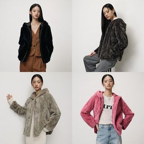 유로컬렉션 밍크 후드 재킷