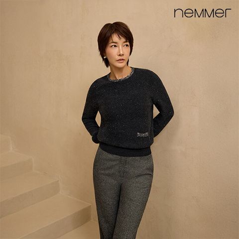 [그레이/아이보리] 25FW 루미에르 캐시미어울 블랜디드 니트 