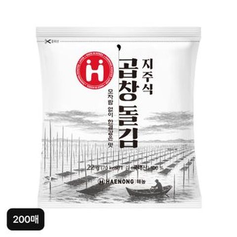 세번 구운 지주식 햇 곱창돌김 200매(10매X20봉)
