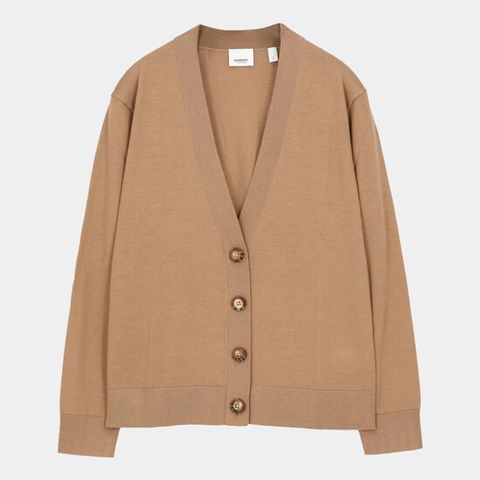 [버버리] 브이넥 튤립 울 가디건