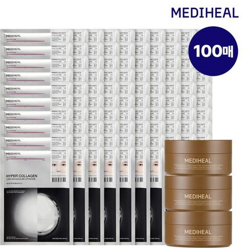 [메디힐][본사반대패키지] 하이퍼 콜라겐 겔마스크팩 100매 + 레티놀 콜라겐 아이패치 60매 3통