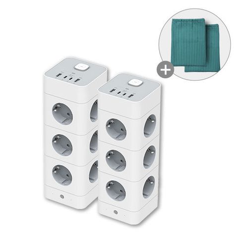 에코너 타워 멀티탭 16구+16구+파우치