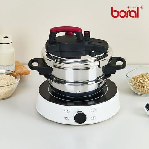 [보랄] (방송에서만)보랄 IH 압력밥솥 2L (나무받침) BR-T21PC + 전기 원형 인덕션 BR-C260R