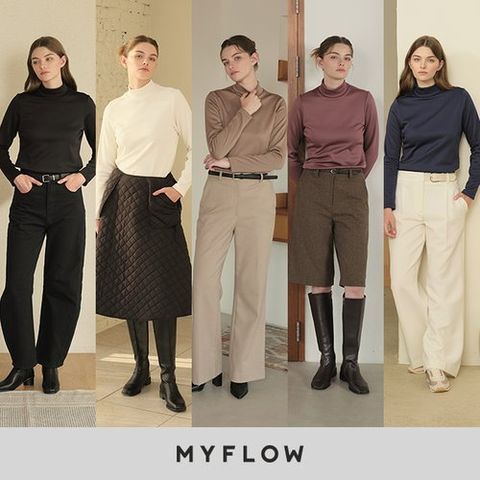 [마이플로우] 25FW 여성 퍼포먼스 기모 모크넥 티셔츠 5종