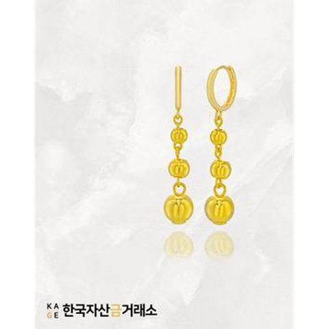 한국자산금거래소 KAGE 24K 순금 버블 볼 귀걸이